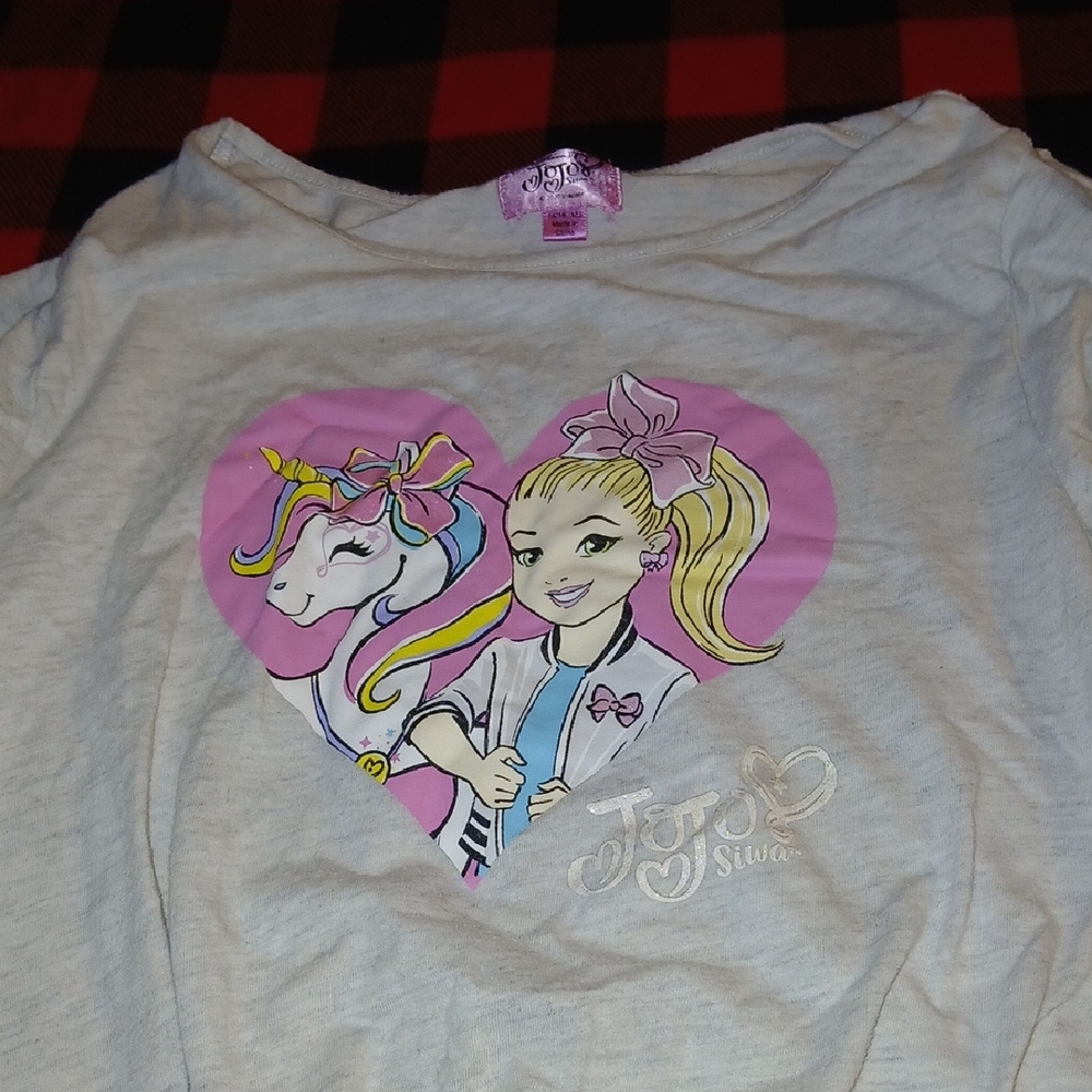 JoJo Siwa Pink Heart Tee with Unicorn and JoJo